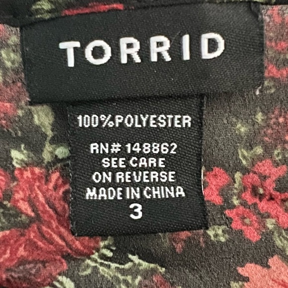 Torrid Plus Size Women’s Sheer Floral Tunic Long Bell Sleeve Top Shirt Size 3 - Picture 2 of 8